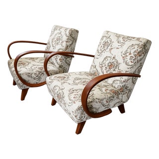 Vintage Lounge Chairs by Jindrich Halabala for Up Závody, 1960s, Set of 2 For Sale