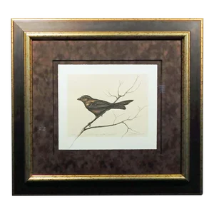 1990s Frank Howell "Dalton Canyon Winter Sparrow" Framed Hand Signed and Numbered Print