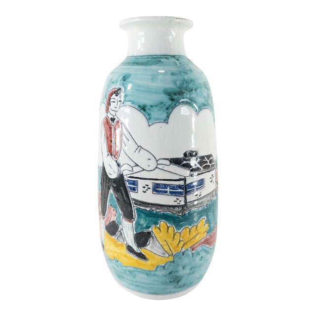 Mid-Century Norwegian Art Pottery Vase, Signed For Sale