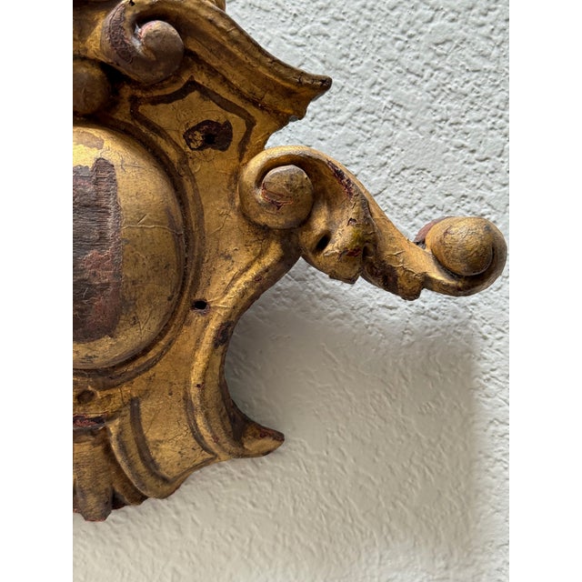 Vintage Giltwood Rococo Wall Ornament – Decorative Architectural Fragment For Sale In Los Angeles - Image 6 of 6