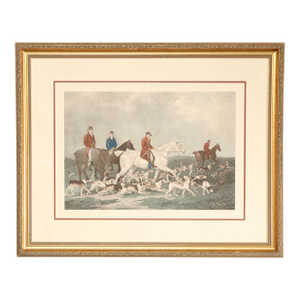 Richard Woodman Framed Engraving, 'The Earl of Derby's Stag Hounds'