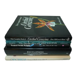 Late 20th Century Illustrated Orchid Cultivation Book Collection - 5 Pieces