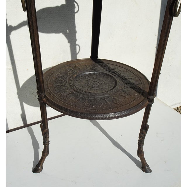 Metal Antique Cast Iron Side Table with Black Marble Top by E.G. Zimmermann, Hanau, 1890s For Sale - Image 7 of 18