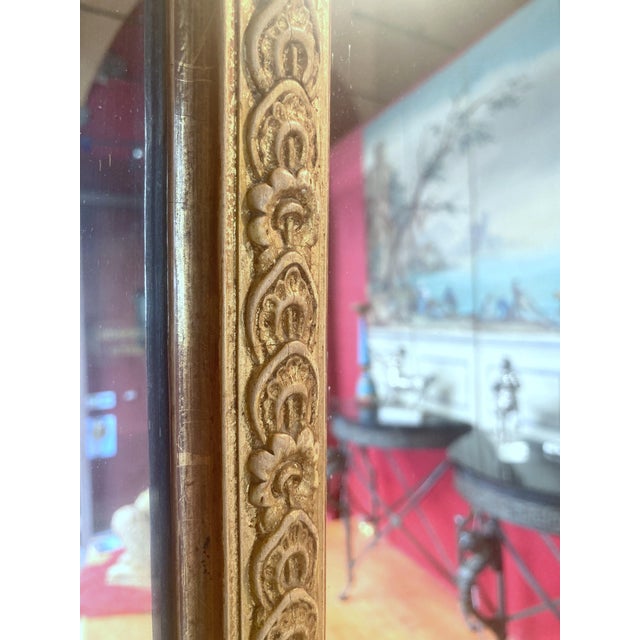 Wood Antique French Louis XV Style Full Length Giltwood Pier Mirrors, 19th Century, Set of 2 For Sale - Image 7 of 18