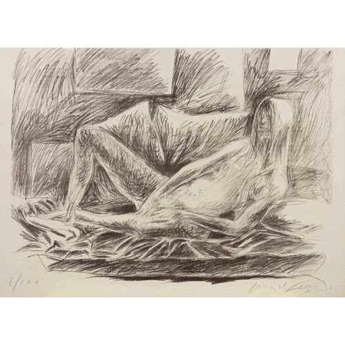 Lithograph on paper. Hand signed and numbered in pencil. Edition of 100. Excellent condition. This piece is attributed to...