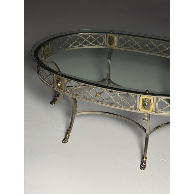 Empire Metal Coffee Table with Glass Top, 1980s For Sale - Image 4 of 18
