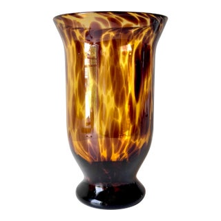Blown Tortoiseshell Glass Vase For Sale