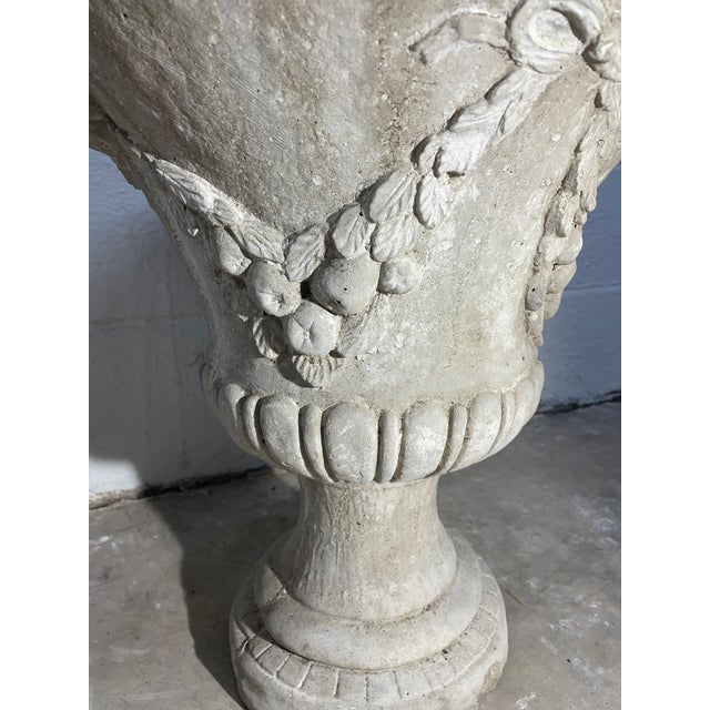 Pair of 19th Century French Concrete Jardineres With Neo Classical Reliefs For Sale - Image 4 of 15