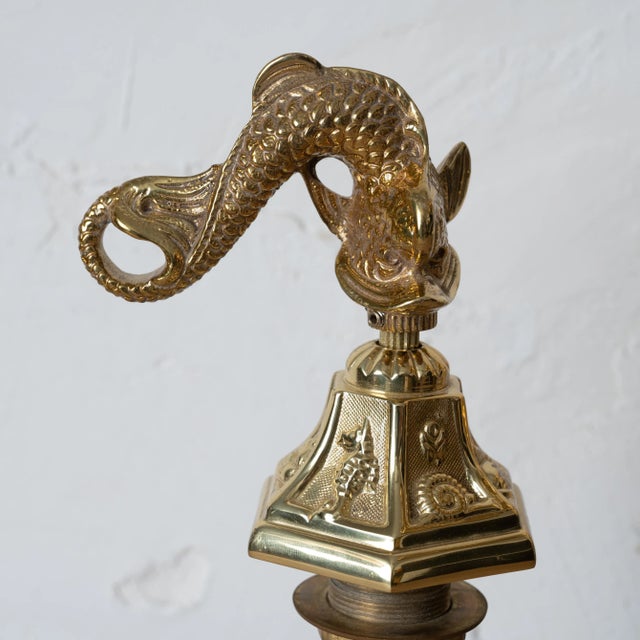 1990s Sherle Wagner Style Dolphin Faucet Tub Set For Sale - Image 5 of 8