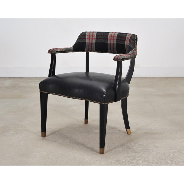 Ralph Lauren Hither Hills Studio Dining Arm Chair Tartan Leather For Sale In Sacramento - Image 6 of 18
