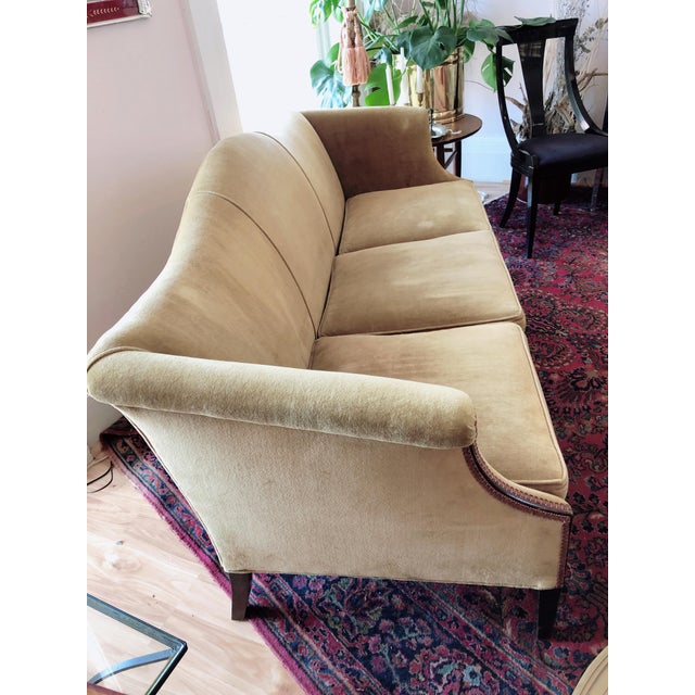 Vintage Tobacco Color Velvet Camel Back Sofa Chairish