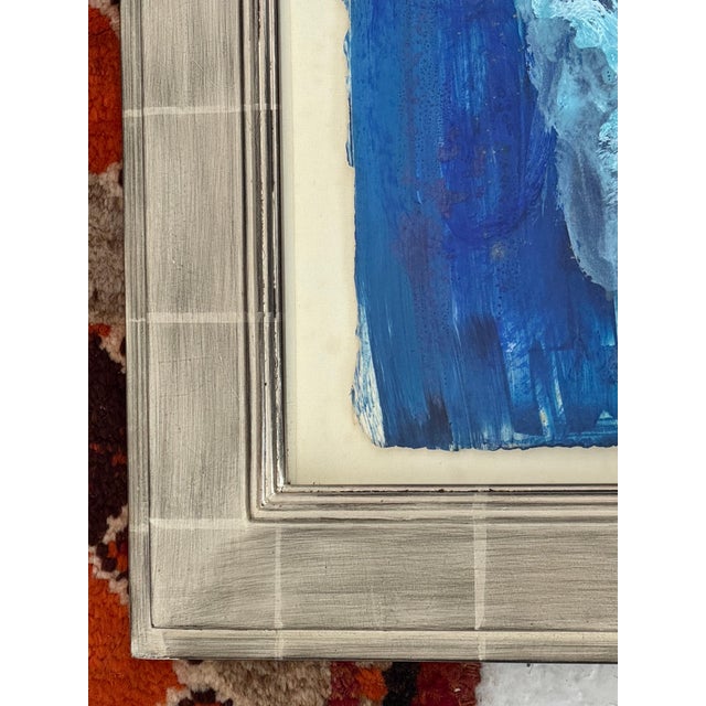 Late 20th Century California Sunset - Blue, Red & Yellow Modern Abstract Landscape Seascape Art 1997 For Sale - Image 5 of 16