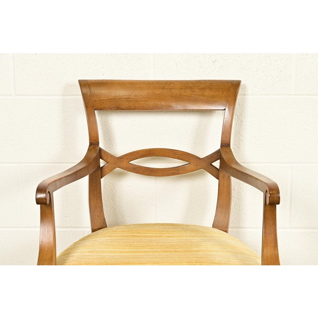 Wood Kindel Furniture Style Regency Carved Walnut Dining Chairs, Set of Six For Sale - Image 7 of 15