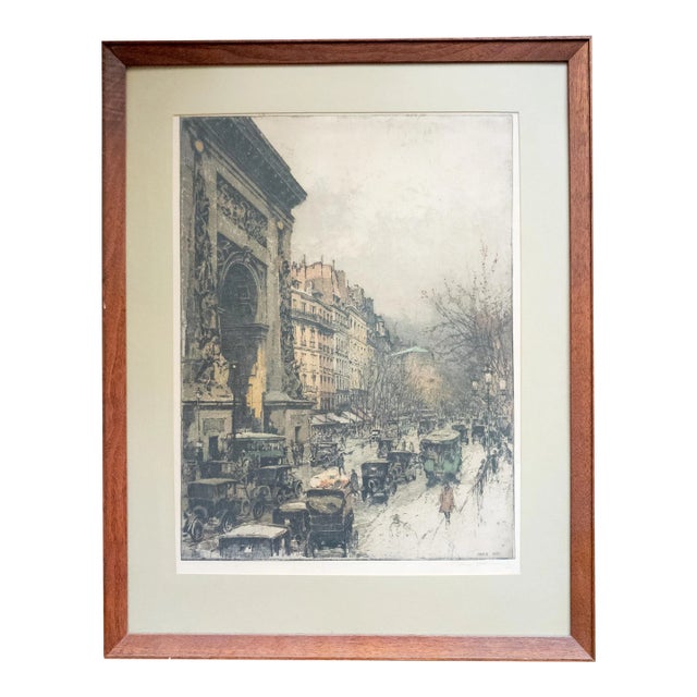 Early 20th Century Etching and Aquatint of St Denis Paris by Luigi Kasimir For Sale