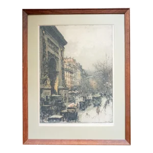 Early 20th Century Etching and Aquatint of St Denis Paris by Luigi Kasimir