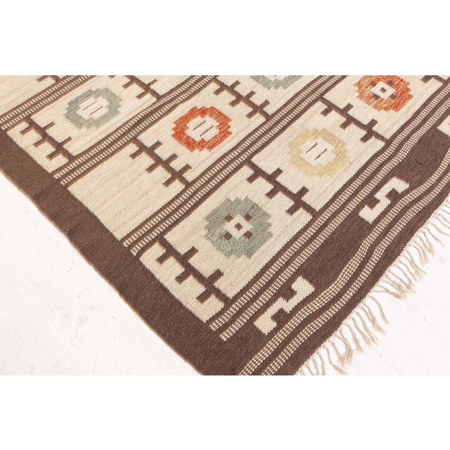 Doris Leslie Blau Vintage Swedish Flat Woven Rug For Sale In New York - Image 6 of 7