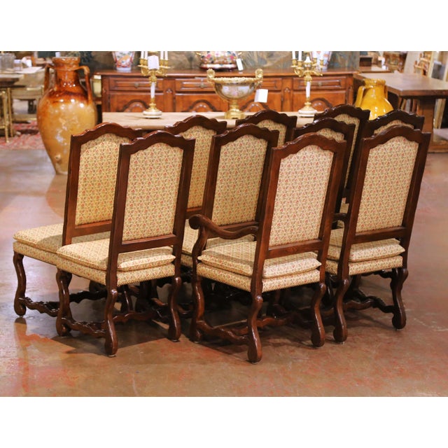 Set of 10 Louis XIII Style Oak Dining Chairs, 8 Sidechairs and 2 Armchairs For Sale - Image 9 of 11