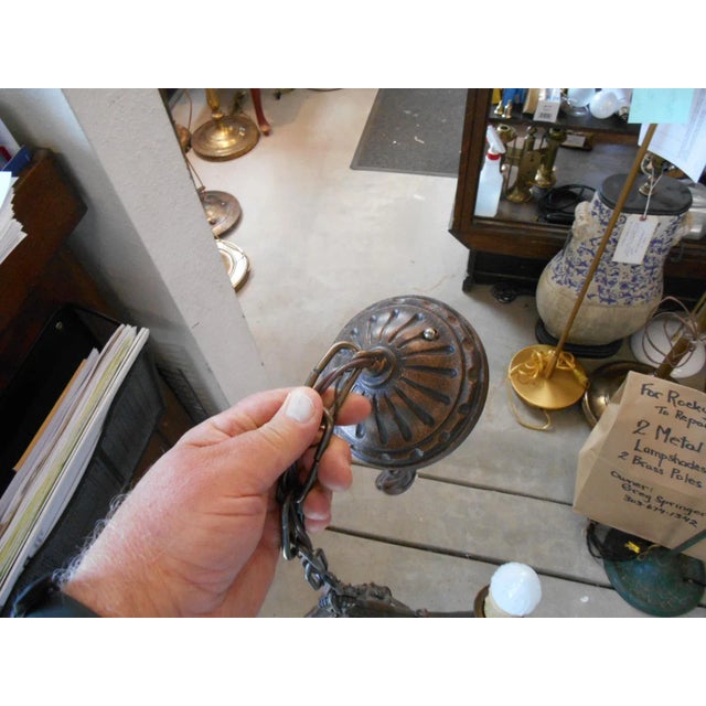 Metal 1920's American Cast Metal Open Work Pendant For Sale - Image 7 of 7
