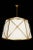 Aspire - Pleated linen drum shade fixture, cast brass crosshatched frame with medallion detail. Diffuser optional.