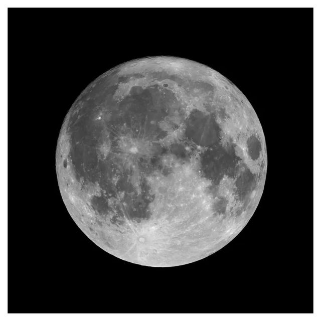 Dzika_mrowka, Full Moon Isolated on Black Night Sky Background, Photographic Paper For Sale