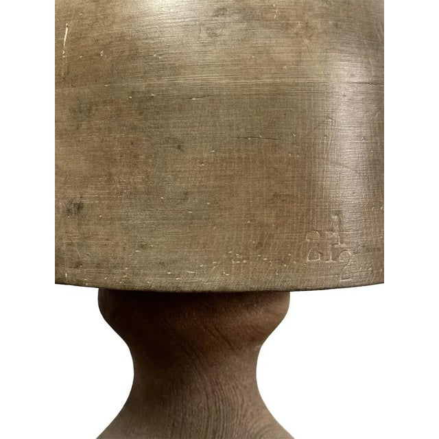 - An original vintage wooden round millinery hat block with removable stand, England Circa 1950. - This block has been...