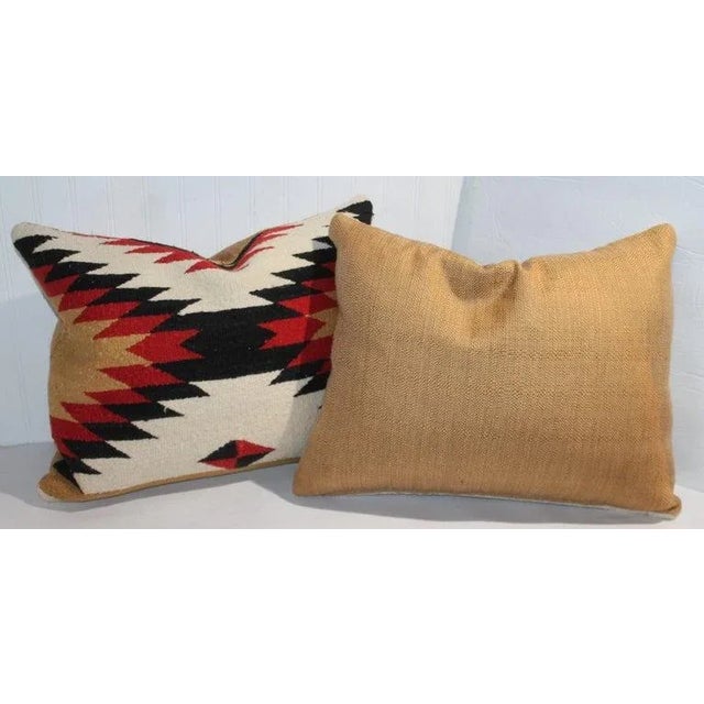 1950s Handmade Wool Weaving Pillows- a Pair For Sale In Los Angeles - Image 6 of 7