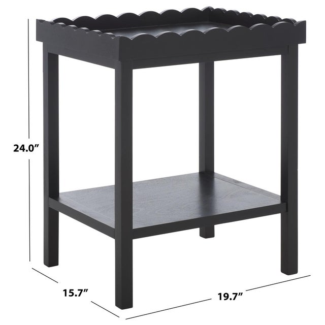 Contemporary Starlyn Scalloped Accent Table in Matte Black For Sale - Image 3 of 8