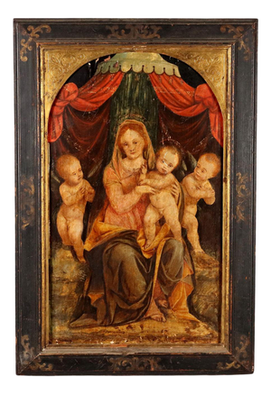 Brent Hallard, Madonna with Child and Angels, Acrylic on Canvas