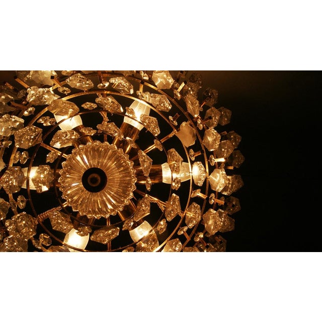 Large Crystal Glass Ceiling Lamp from Palwa For Sale - Image 9 of 11