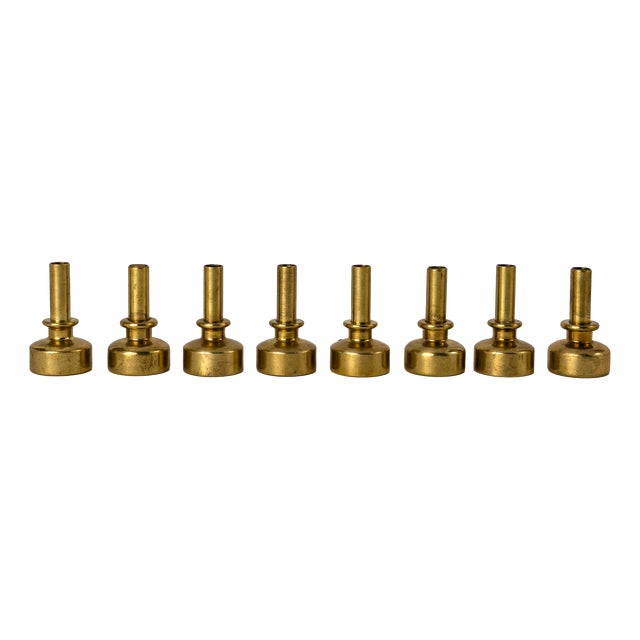 Brass Mini Candleholders by Hans-Agne Jakobsson, Sweden, 1950, Set of 8 For Sale