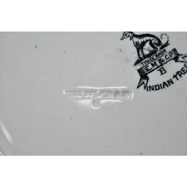 Antique Edge Malkin & Co Indian Tree English Transferware Porcelain Serving Bowl For Sale - Image 14 of 16