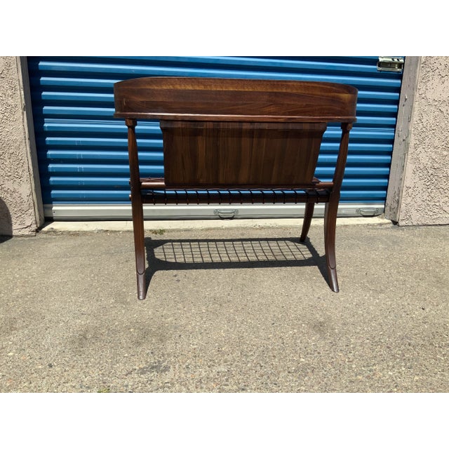 Brown Modern Walnut Klismos Style Settee For Sale - Image 8 of 9