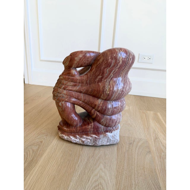 1990s Kay Hofmann Signed Hand-Carved Spanish Alabaster “Butterfly Woman” Abstract Sculpture For Sale In Chicago - Image 6 of 11