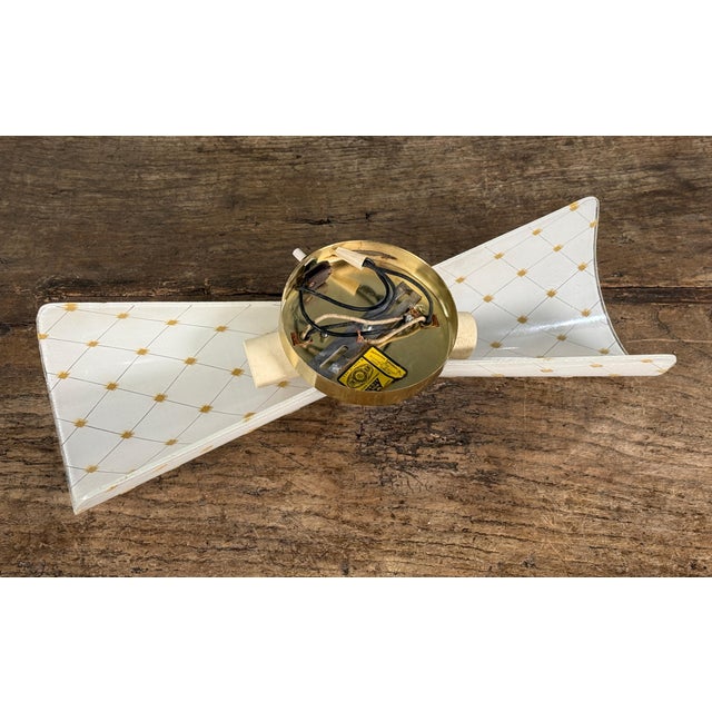 White Vintage Mid Century Modern Bowtie Wall Sconce Light Fixture by Moe Lighting For Sale - Image 8 of 9