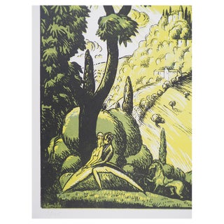 Robert Bonfils, The Oath, 1920, Original Woodcut For Sale