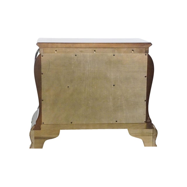 Century Furniture Solid Mahogany Traditional Style 32" Two Drawer Bombe Nightstand For Sale - Image 9 of 10