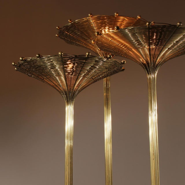 Brass Papyrus Floor Lamp by Nucci Valsecchi, Italy, 1970s For Sale - Image 3 of 18