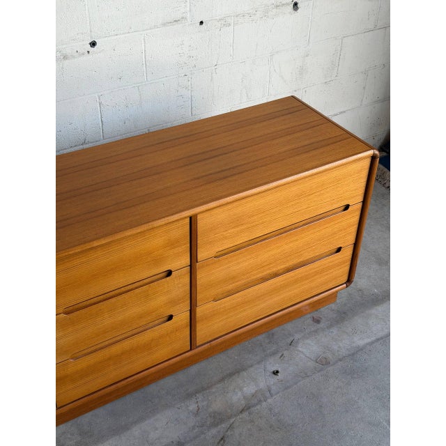 Mid Century Modern Teak Low Dresser 9 Drawer Long Lowboy For Sale - Image 10 of 11