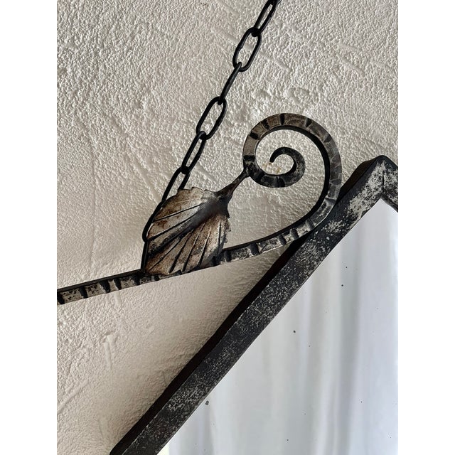 French Art Deco Mirror in Wrought Iron, 1930s For Sale - Image 4 of 8