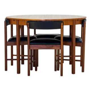 Round Extending Dining Table and Chairs from McIntosh, Set of 5 For Sale