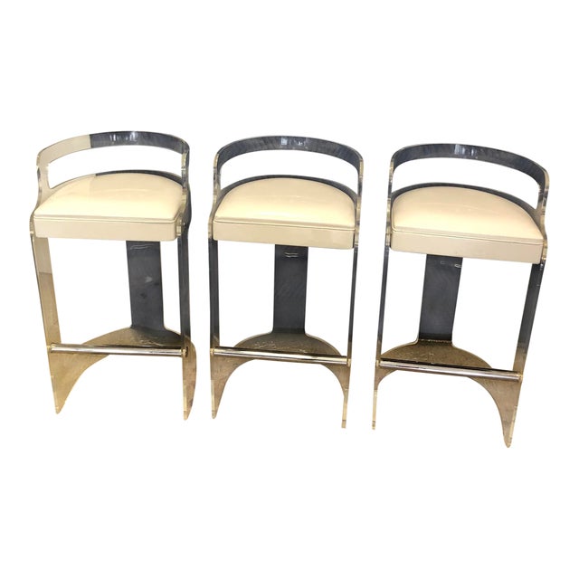 1970s Vintage Lucite Bar Stools Set of 3 Chairish