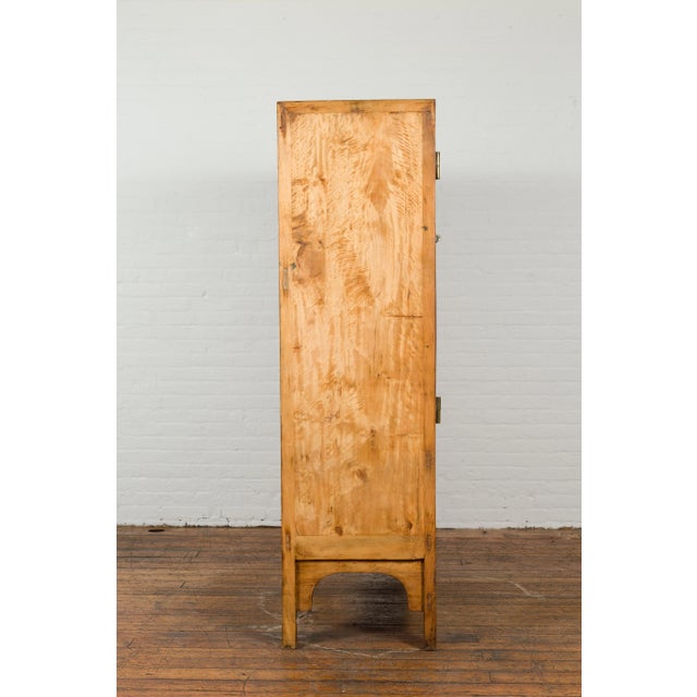 Chinese Vintage Elmwood Wedding Cabinet with Carved Apron and Hidden Drawers For Sale - Image 10 of 13
