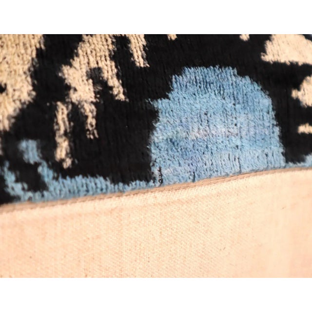 Contemporary Blue Velvet Throw Pillow & Down Insert For Sale - Image 10 of 10