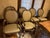 Beautiful set of dining room chairs. Intricate wood work combine with a classic custom Drexel fabric make for the start of...