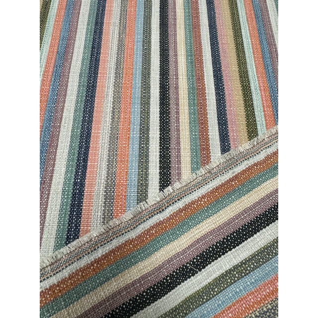 Modern Peter Dunham Indoor/Outdoor Espadrille Marrakech Multicolor Stripe Performance Wovens Upholstery Fabric For Sale - Image 3 of 3