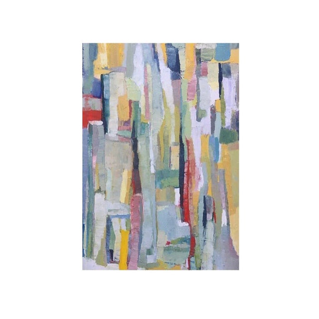 Playful like hip hop music with texture and depth to style up a bedroom or living area. This layered oil on 30x40 canvas...