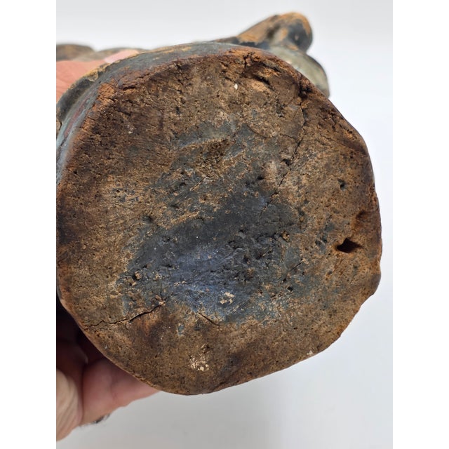 Rare Antique 18th Century Spanish Colonial Hand-Carved Virgin Mary Statue Polychrome Wood For Sale - Image 12 of 15