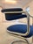 Cantilever Chair in Blue Chrome For Sale - Image 5 of 11