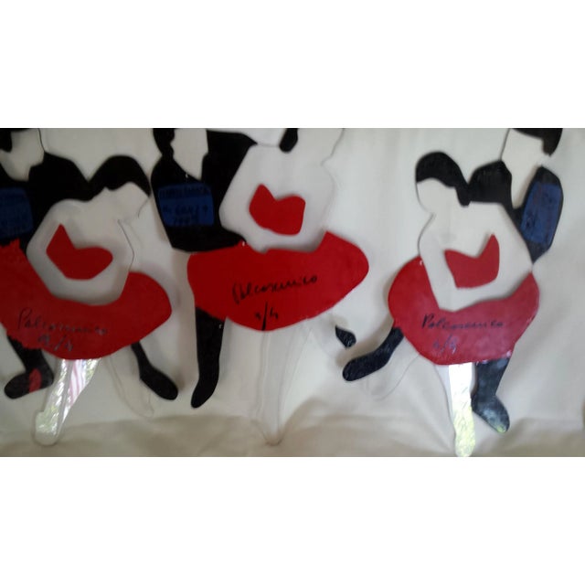 Plastic 1995 Marco Lodola Stage Dancers Four Enamel Paintings on Perspex - Set of 4 Made in Italy For Sale - Image 7 of 12