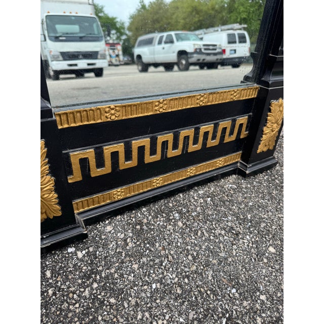 1960s Vintage Neoclassic Black and Gold Floor Pier Full Length Mirror For Sale - Image 11 of 12